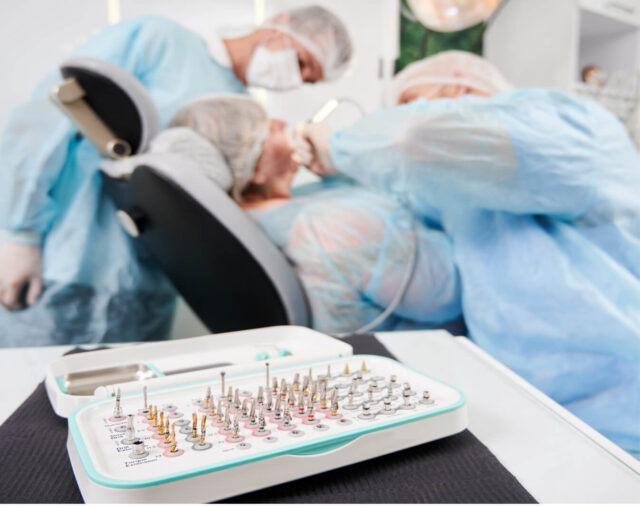 What material is used for bone augmentation? Illustration