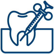 Advantages and disadvantages of one-stage implants. Icon