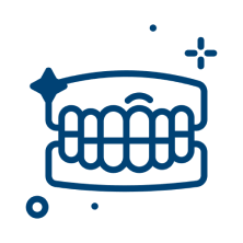 Benefits of complete dentures. Icon