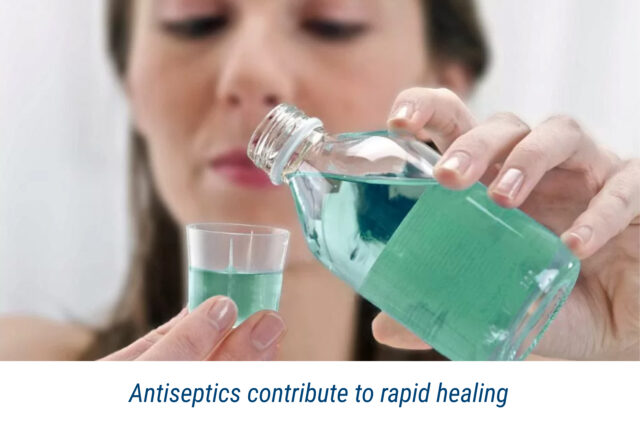 Antiseptics contribute to rapid healing
