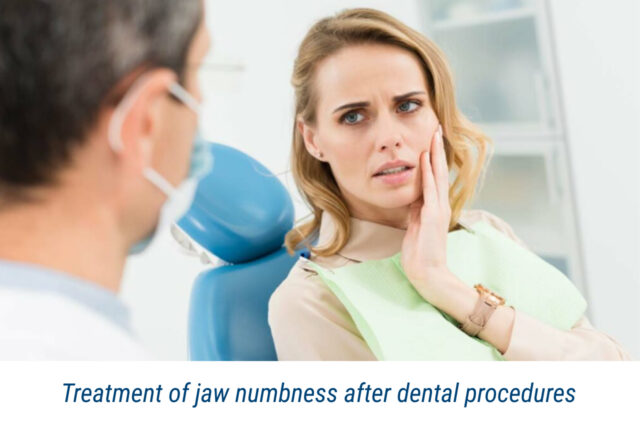 Treatment of jaw numbness after dental procedures