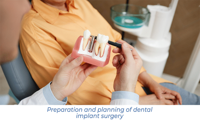 Preparation and planning of dental implant surgery